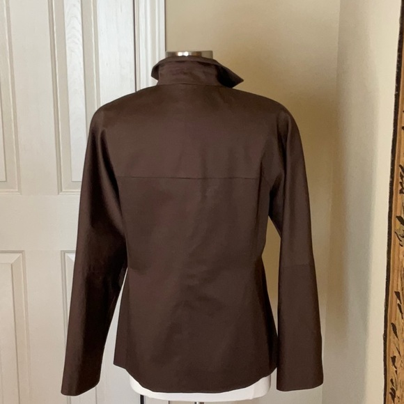 Linda Allard for Ellen Tracy Chocolate Brown Shirt/Jacket Size 8. Pre Owned - Picture 3 of 6